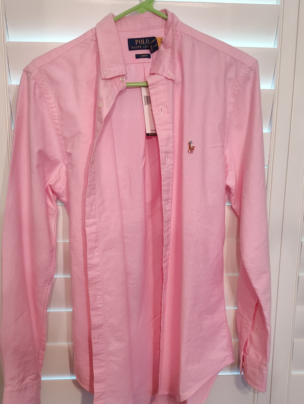 Polo by Ralph Lauren Light Pink Oxford Slim Fit Linen Shirt